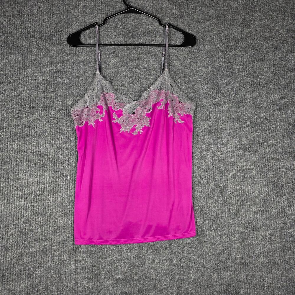 Natori‎ Pink Lace Trim Camisole Medium Sleeveless Lingerie Cami Top